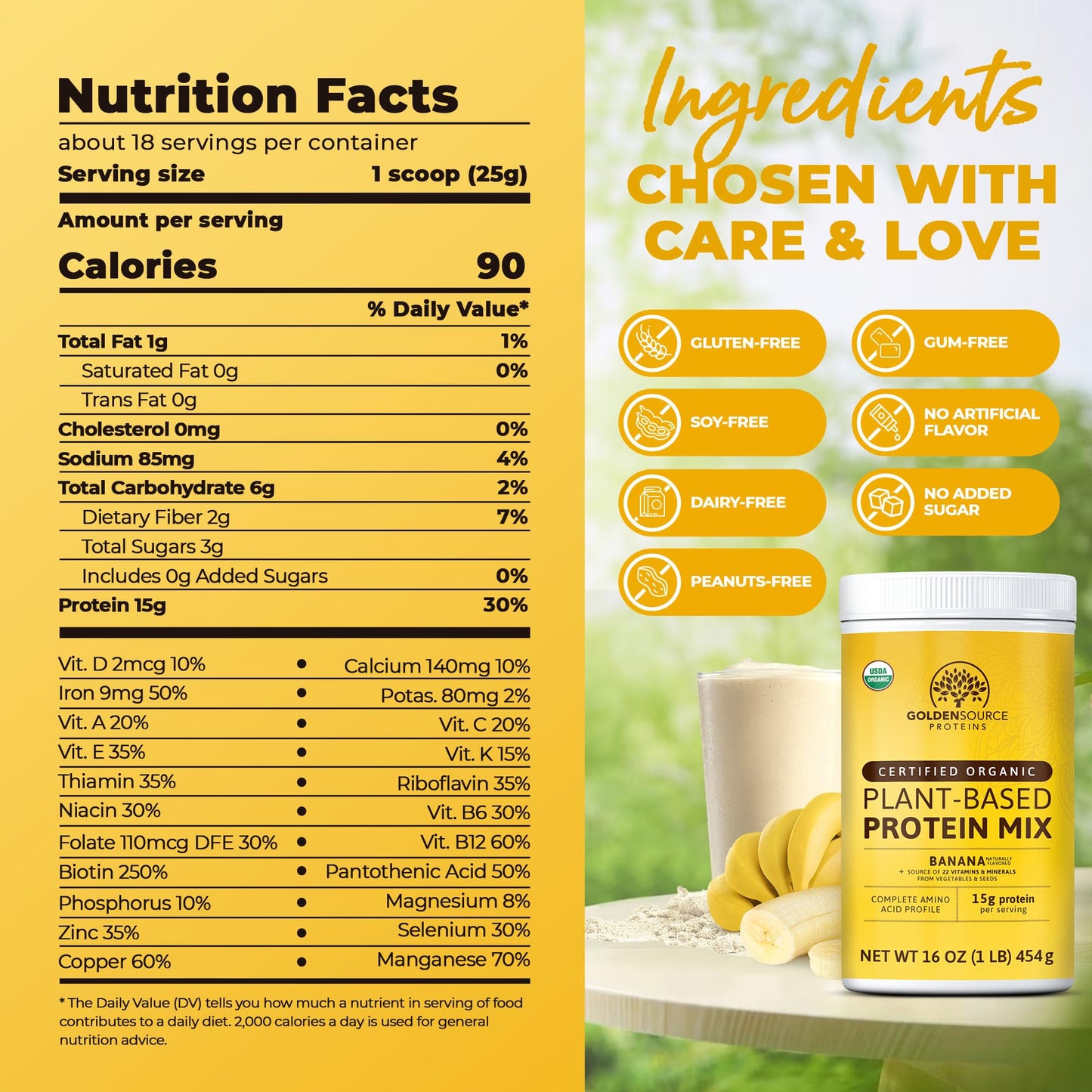 Banana - Organic Plant-Based Protein Mix