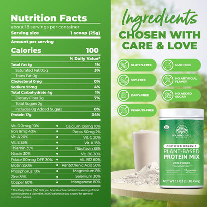 Unflavored - Organic Plant-Based Protein Mix