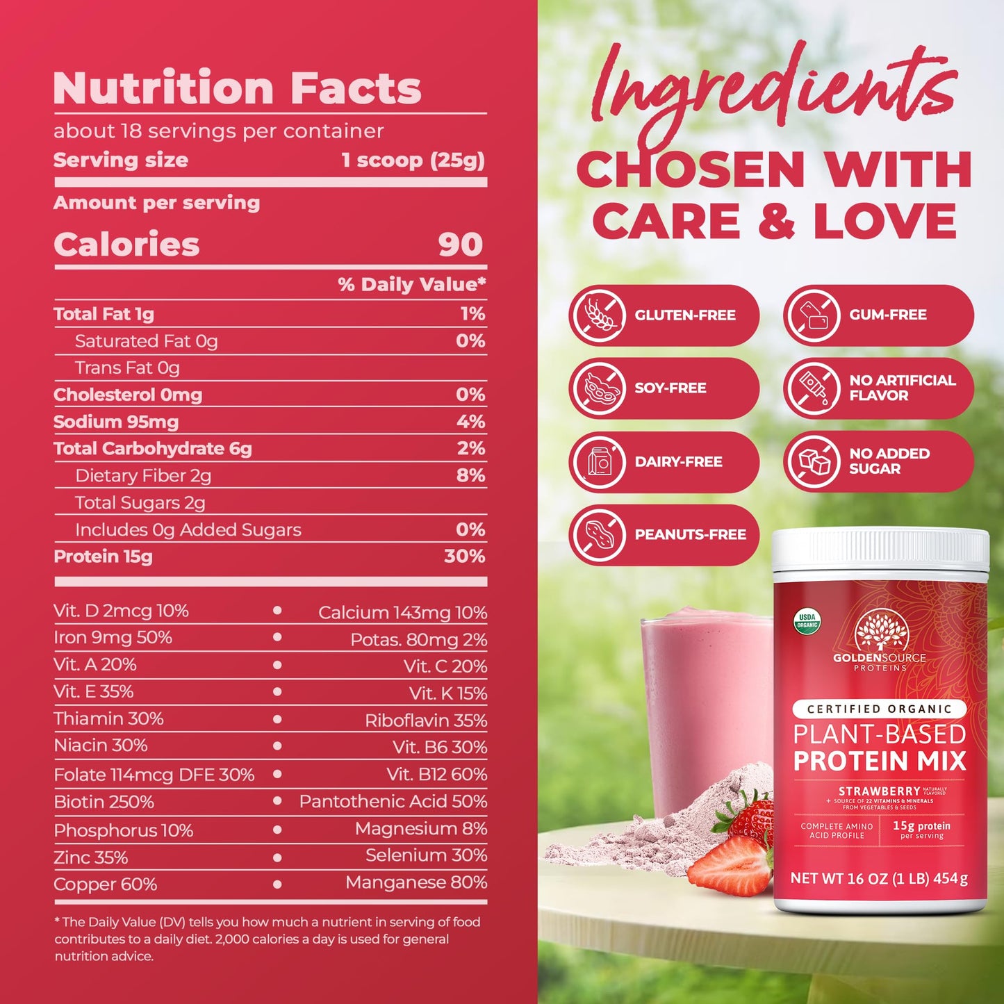 Strawberry - Organic Plant-Based Protein Mix