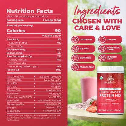 Strawberry - Organic Plant-Based Protein Mix