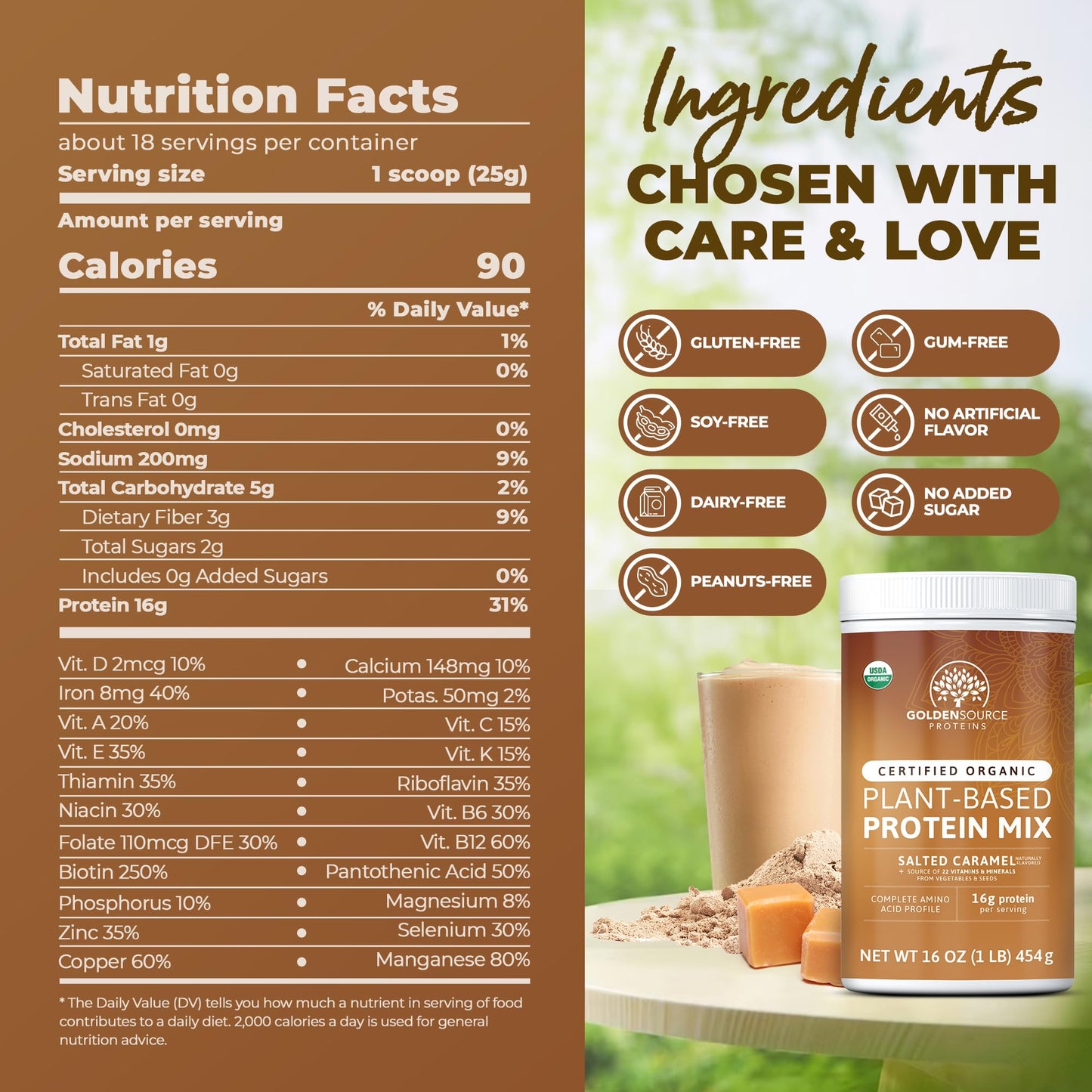 Salted Caramel - Organic Plant-Based Protein Mix